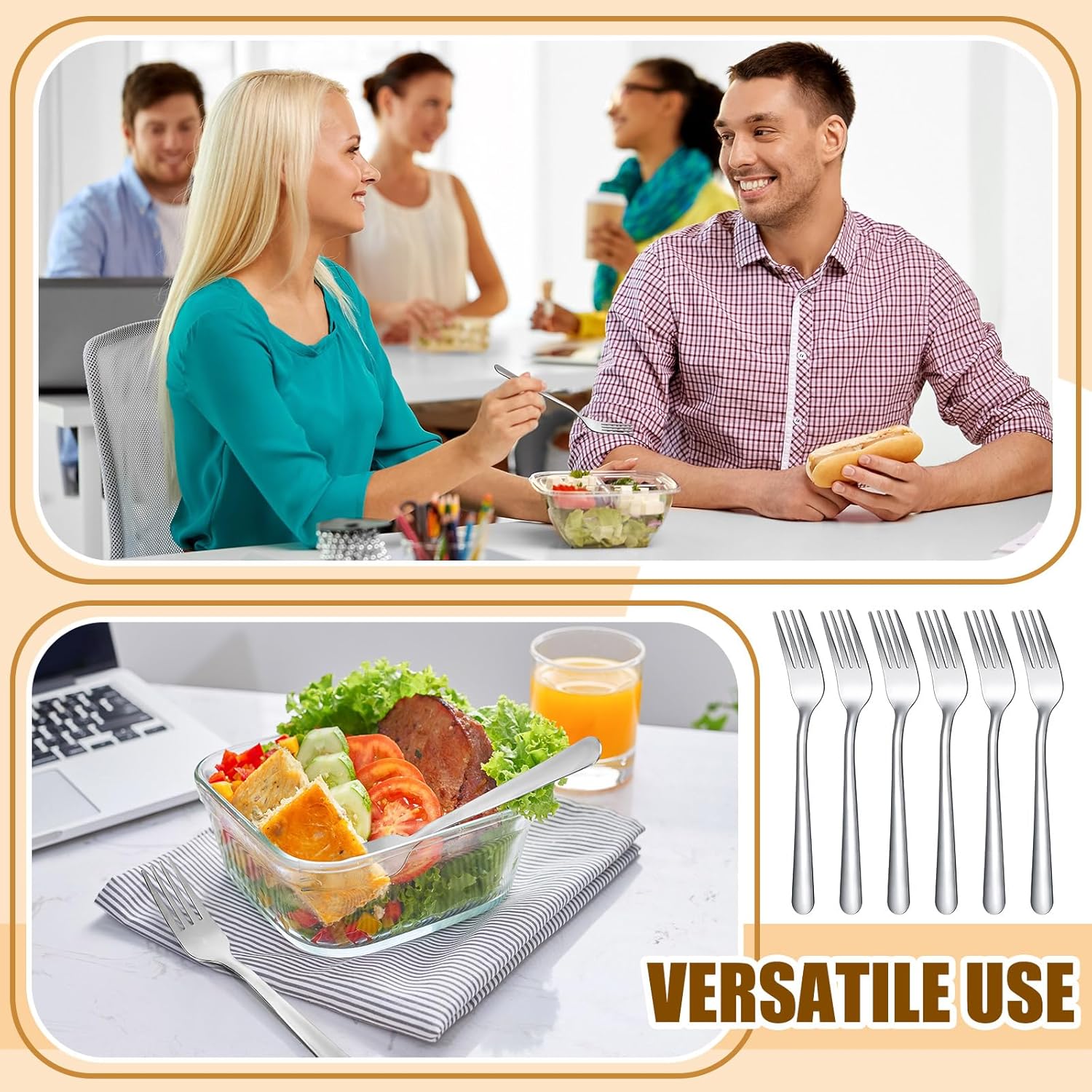 Syhood 300 Pcs Stainless Steel Dinner Forks Set 8 Inch Bulk Metal Forks Restaurant Silverware Mirror Polished Salad Dessert Utensils for Home Hotel Kitchen Event Supplies - Image 4