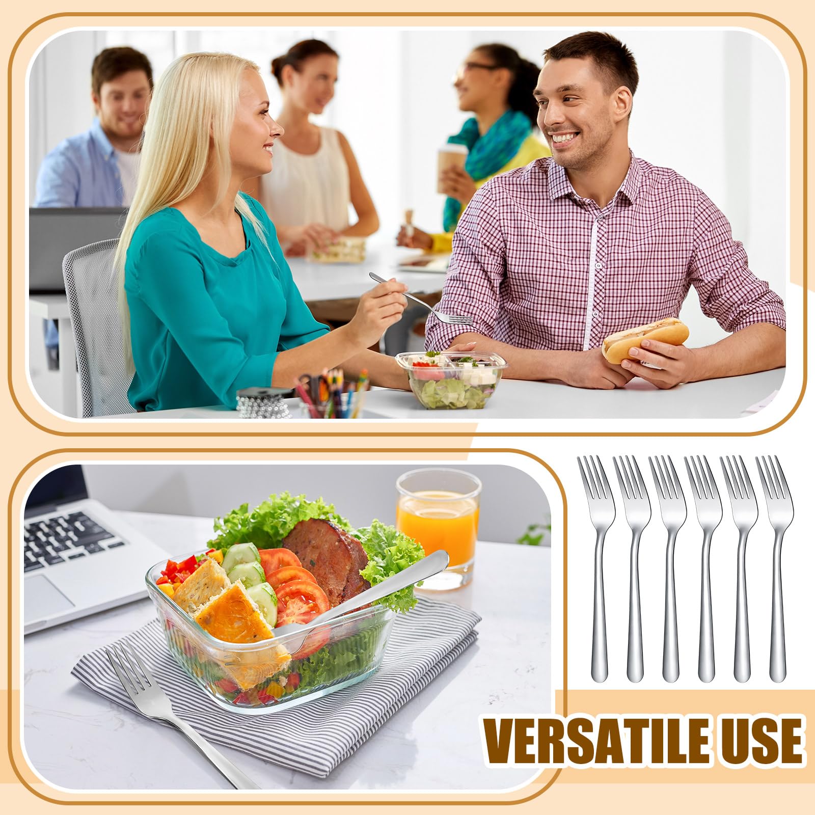 Syhood 300 Pcs Stainless Steel Dinner Forks Set 8 Inch Bulk Metal Forks — Amazon image 4