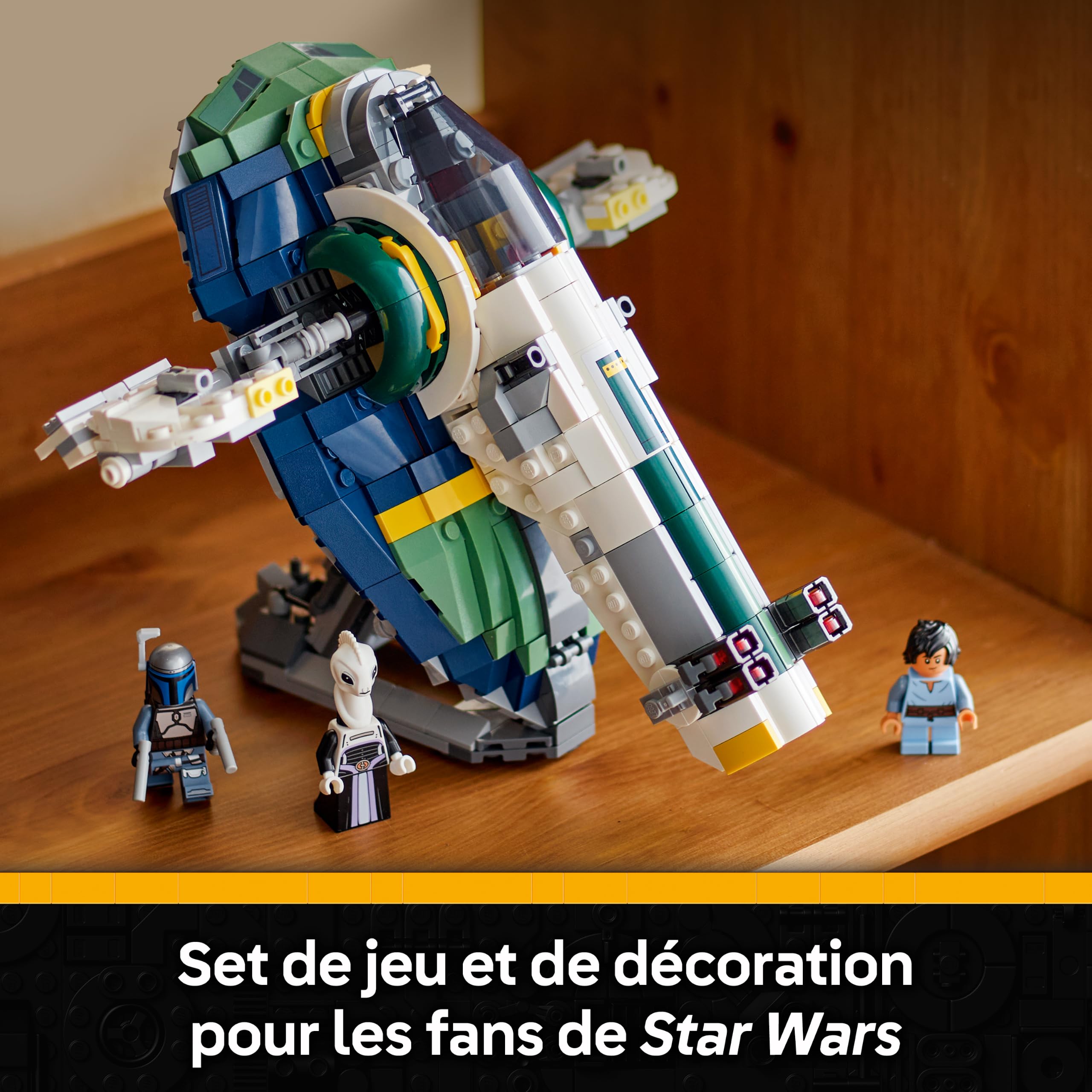 LEGO Star Wars 75433 L’Attaque des Clones Le Vaisseau de Jango Fett - Jouet de Construction avec Ailes Rotatives & 3 Minifigurines Dont Boba Fett - Décoration - Cadeau pour Garçon ou Fan dès 9 Ans