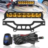 Chelhead Yellow Can Am X3 Light Bar Shock Tower Mount with Rocker Switch Wiring Harness 40W Spot Beam Compatible with with Can-Am Maverick X3 & Max X RS Turbo R Accessories