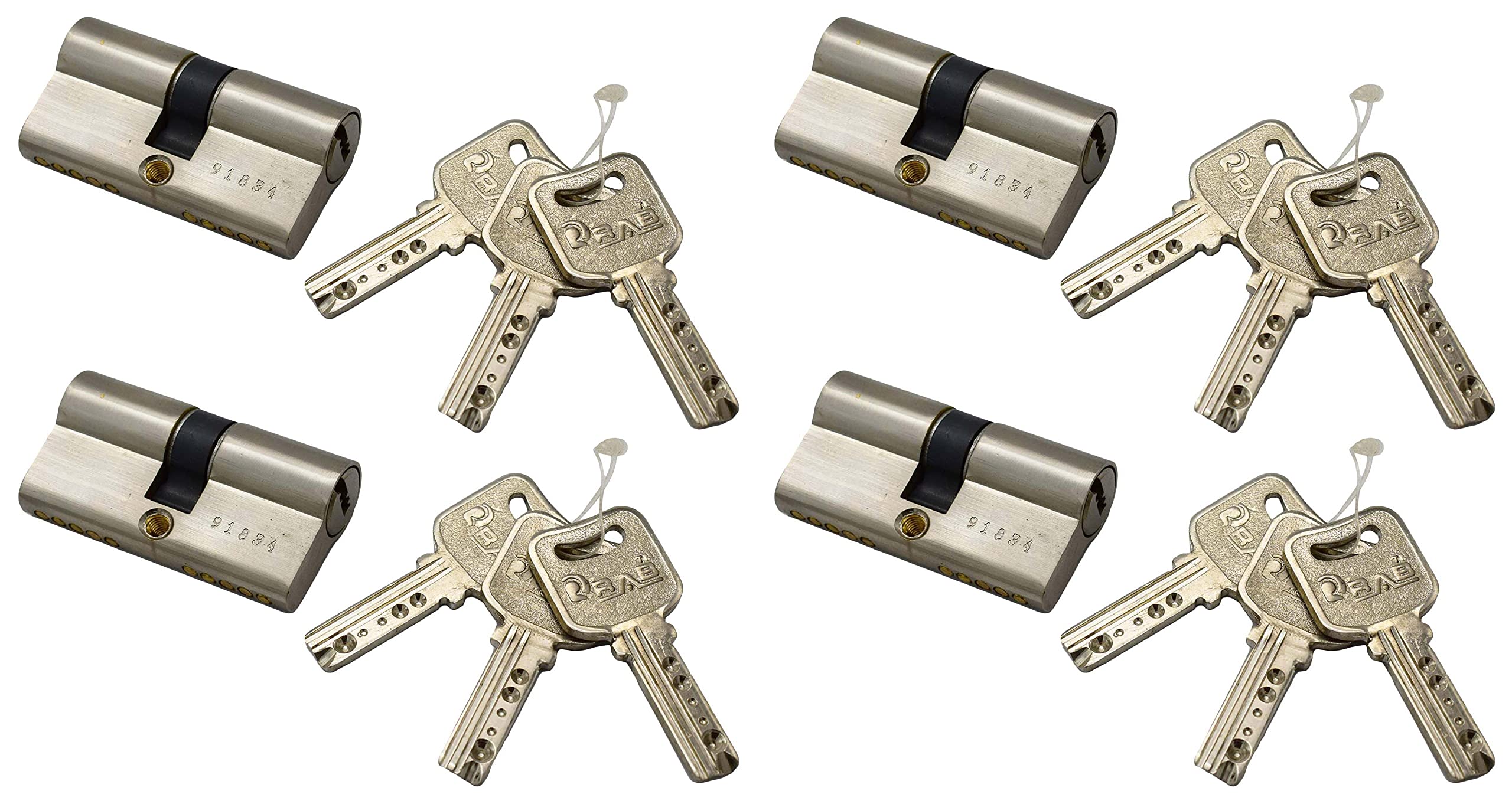 RAB Sliding Lock Stainless Steel Door Cylinder Lock Pack Of 4 (Code:- Both Side, Ultra, with Keys, 60mm) (B09SHSBXRJ) Amazon Price History, Amazon Price Tracker