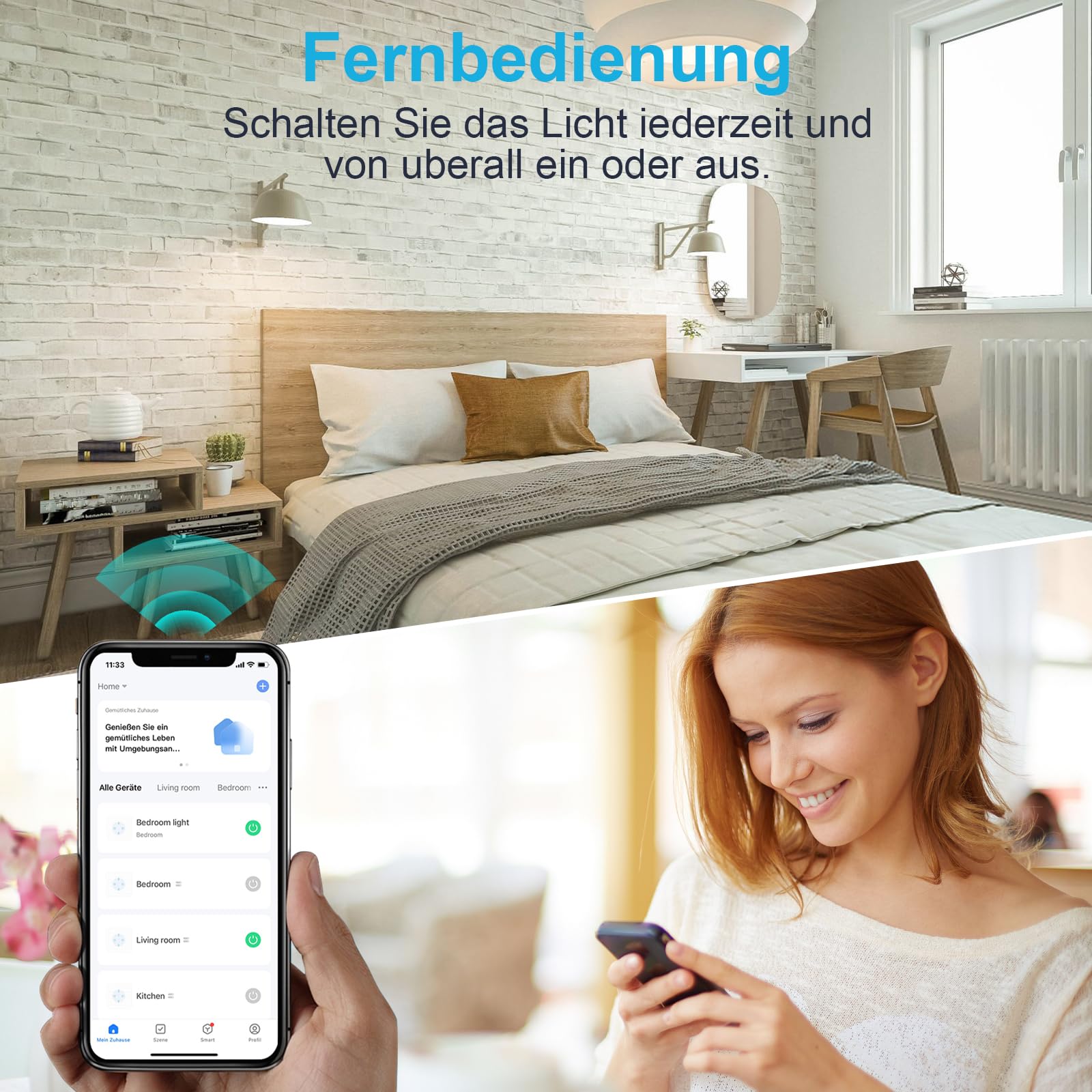 EIGHTREE Smart WLAN Steckdose 16A, Smart Home WiFi Steckdose mit Stromverbrauch Messen, TÜV Zertifiziert, 4er Pack