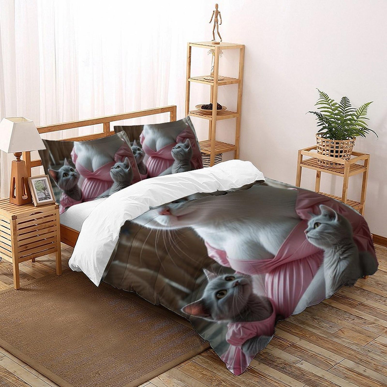 Housse de couette double 200x200cm animaux 3D pour une chambre d'enfant cocooning
