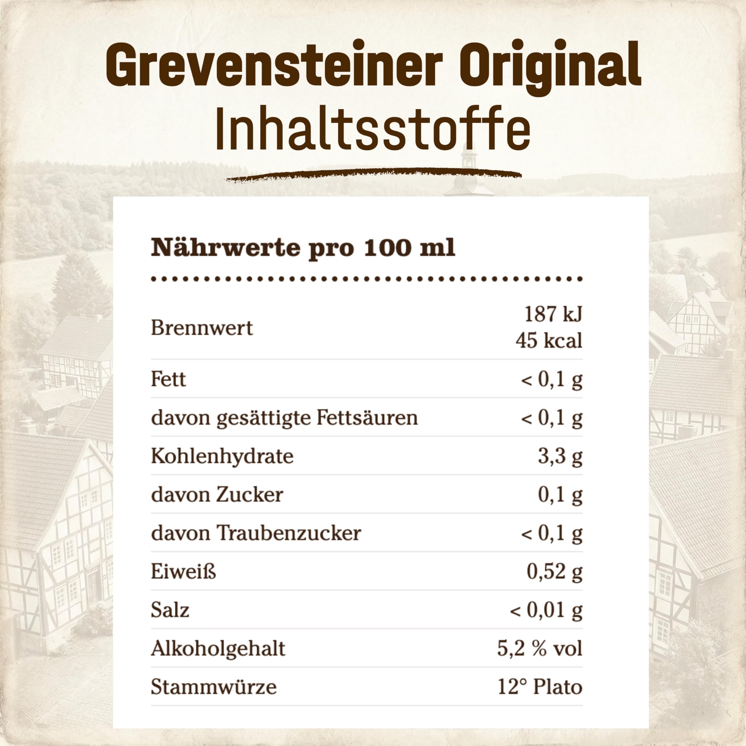 Grevensteiner Original Landbier Naturtrüb, EINWEG (24 x 0,5 l Dose) – Naturtrübes Landbier süffig & mild mit Nuss- und Röstbitternote, 5,2% Alkohol – matte Bernsteinfarbe mit Orange-Reflexen