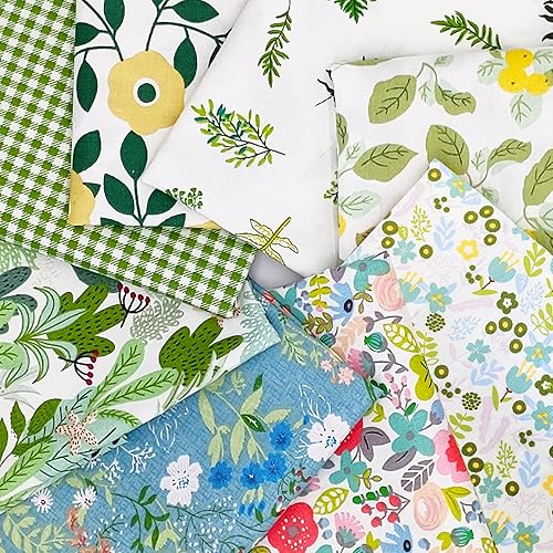 Miniatura 6 de Fat Quarters - Paquetes de tela, 8 piezas (20 x 20 pulgadas  19.7 in x 19.7 in), patrones de costura, telas precortadas para acolchar cuadrados,