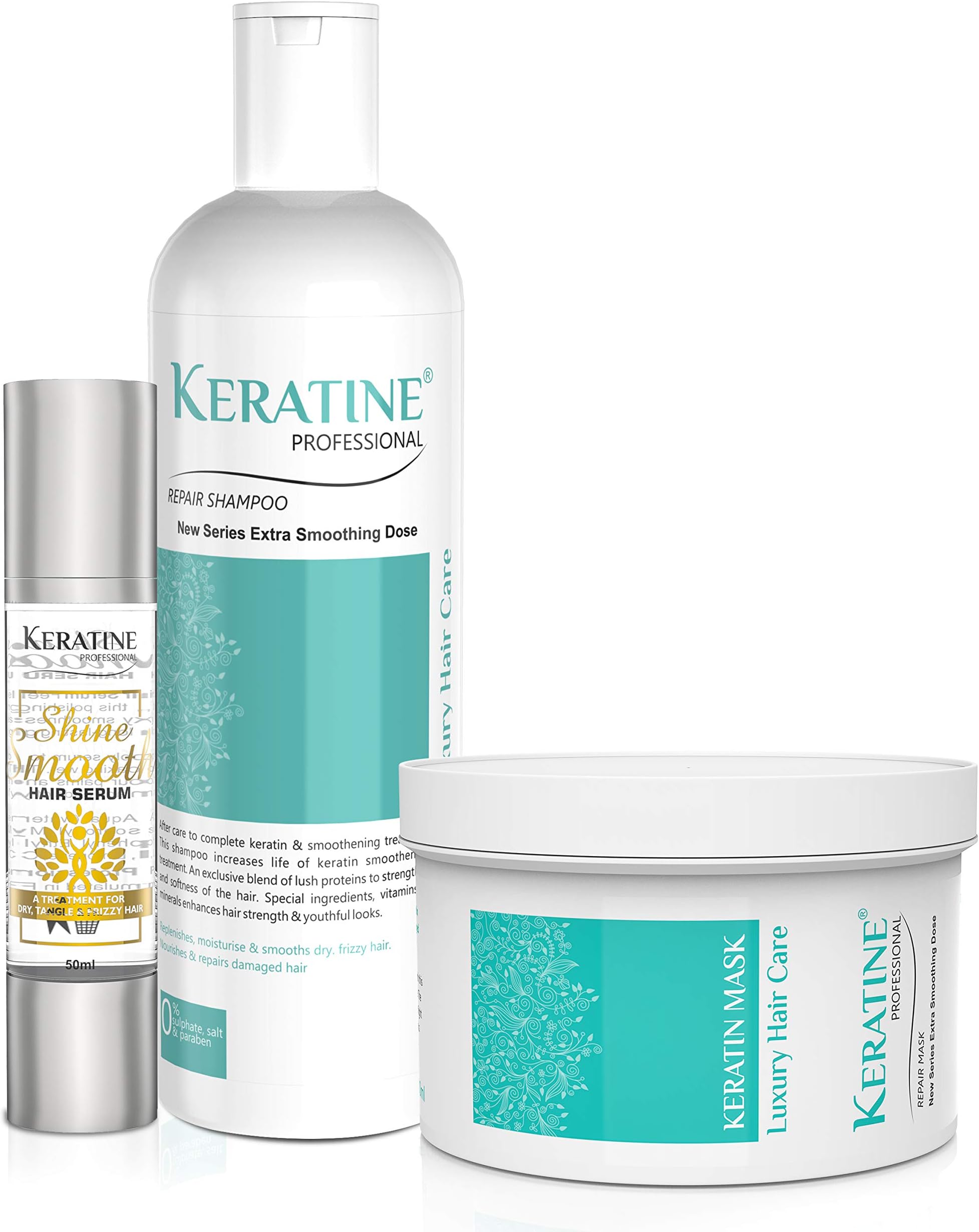 Sulphate free Smooth Shampoo, Serum & Mask | for Dry & Frizzy hair | (COMBO PACK), Pack of 3