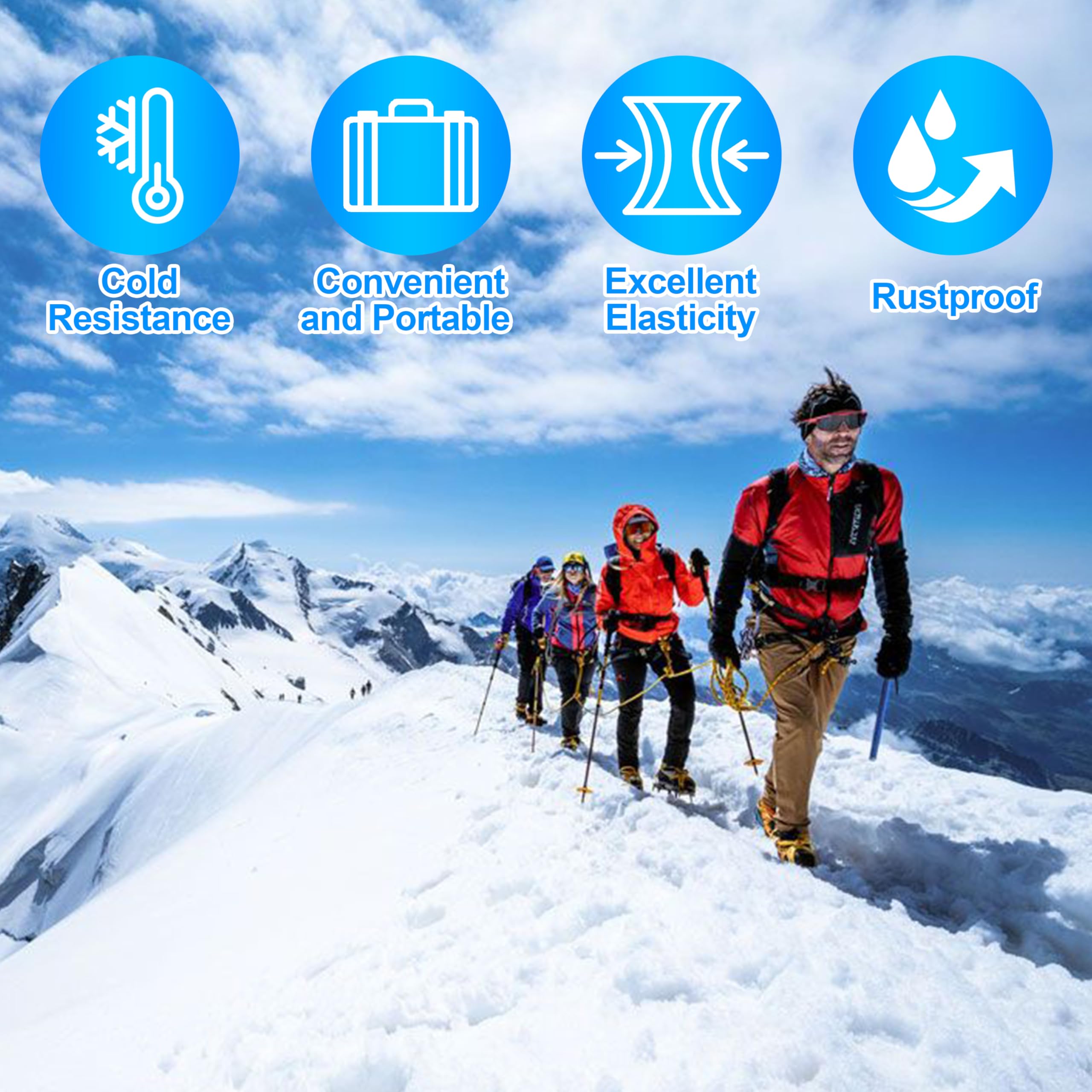 Eisstollen für Schuhe und Stiefel, rutschfester Überschuh, 9 Nieten, Edelstahl-Greifer, Slipper, Stretchschuhe für Spaziergänge, Joggen, Wandern, Bergsteigen, Eis, Schnee