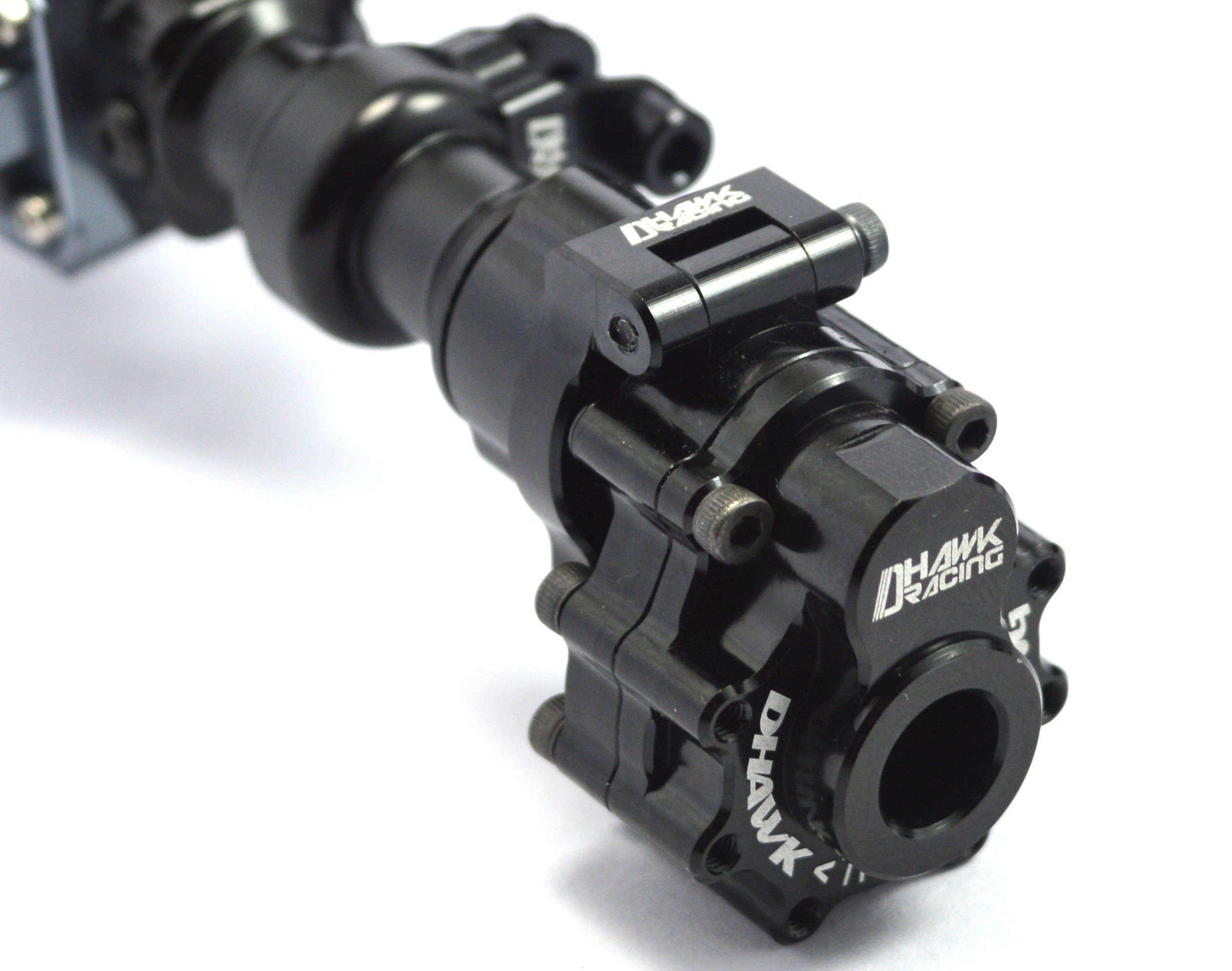 CNC Alloy Front &Rear Portal Axle Housing Black w/Grey Diff Cover for Traxxas TRX-4 Crawler