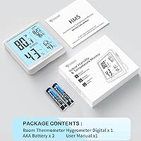 Vista 8 de DOQAUS Termómetro higrómetro digital de interior para casa, termómetro de habitación con actualización rápida de 3 segundos y registros mínimos