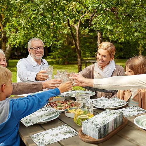 Miniatura 69 de Seajan 200 servilletas de papel de cuervo y gato, toallas de mano desechables para baño, toallas desechables para invitados de primavera y verano