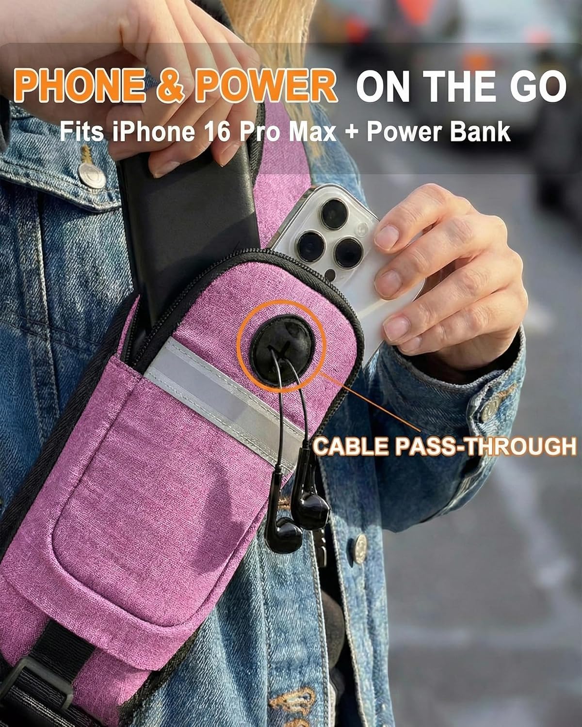 Structured Sling Backpack with Oversized Strap Pocket (Fits Power Bank) - Heavy Duty Water Resistant Crossbody Bag for Tech & Travel - Thick Padded Bottom Anti-Theft Daypack (Fits Tablet/Console) | Hiking Daypack, Small Backpack, Travel - Image 2