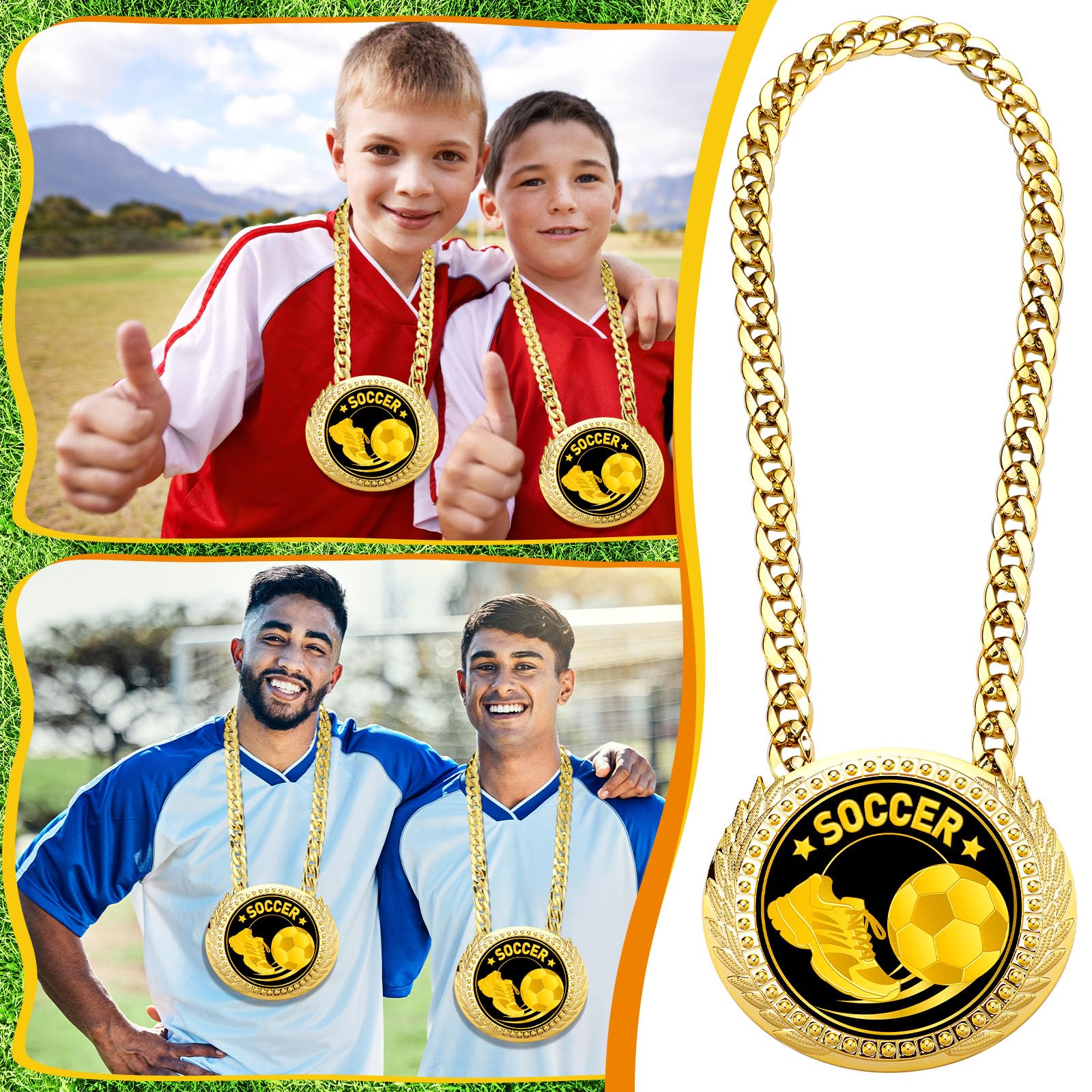 Snapklik.com : Tondiamo Sports MVP Turnover Chain Medal 6" Big Gold ...