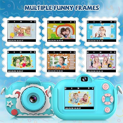 Miniatura 4 de Cámara selfie para niños, regalos de cumpleaños de Navidad para niñas y niños de 3 a 12 años, cámaras de video digitales HD 1080P para niños