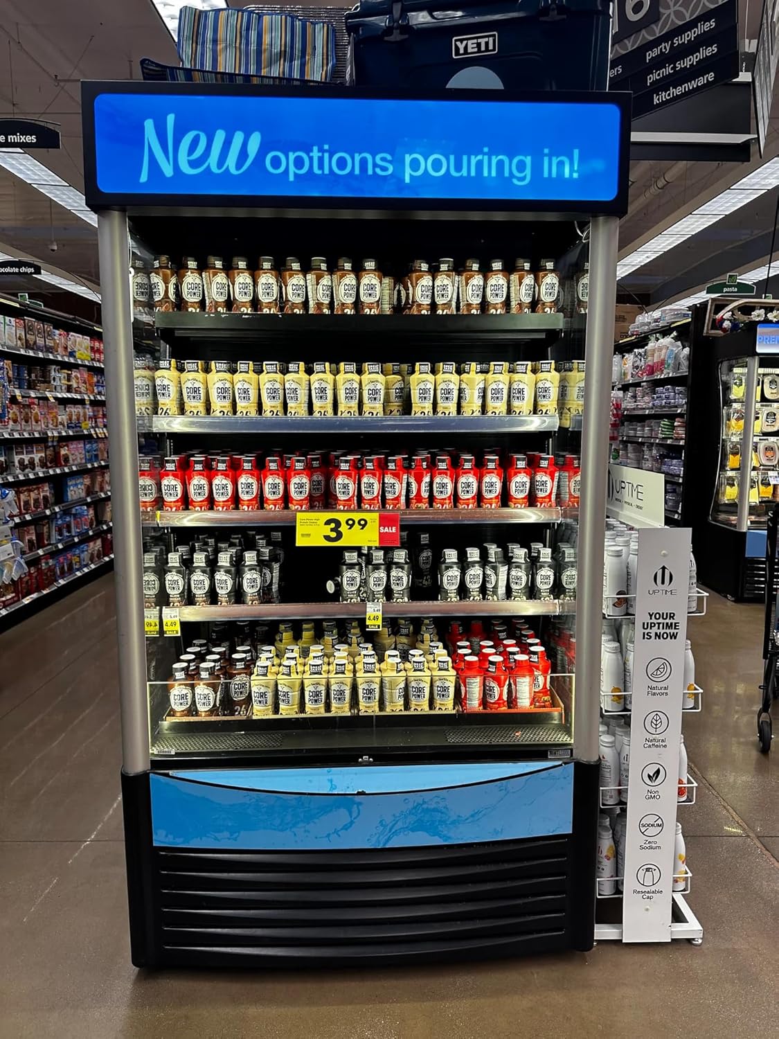 46" Wide Open Air Merchandiser Display Refrigerator Cooler Commercial Refrigerator, Grab and Go Showcase Display Cooler,ETL Sanitation,208V 60Hz，Plug type: L6-20P three pin