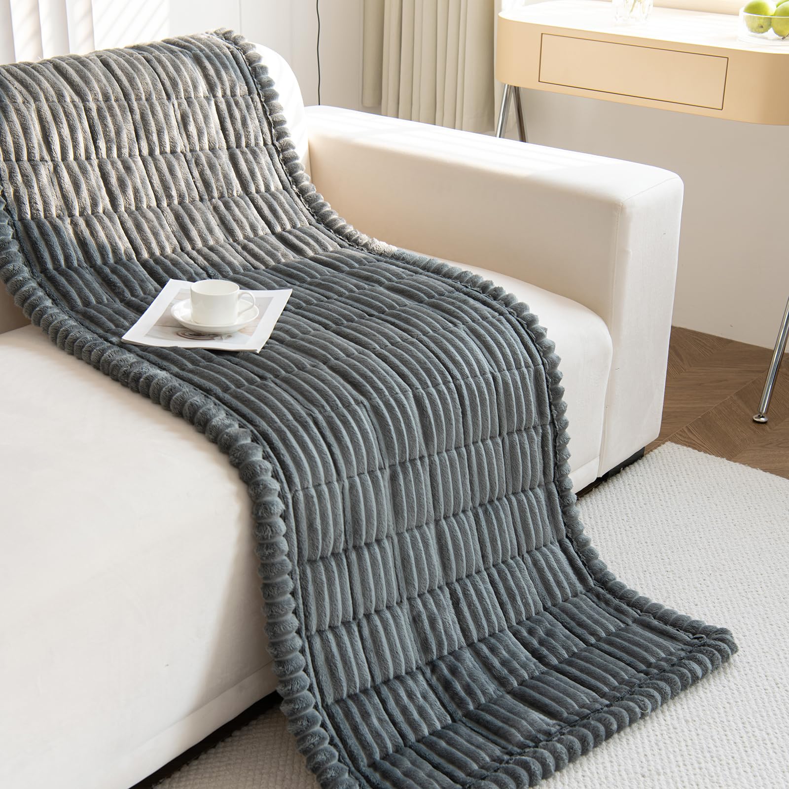 GKXLH Dicke Sofa überzug Waschbar - Neu Weiches Kord Universal Couch überzug 2 3 4 Sitzer, Anti-Rutsch Sofabezug, Gemütlich Sofa Cover Sofa bezug Sofaüberwürfe Möbelschoner für Wohnzimmer (70x150cm)