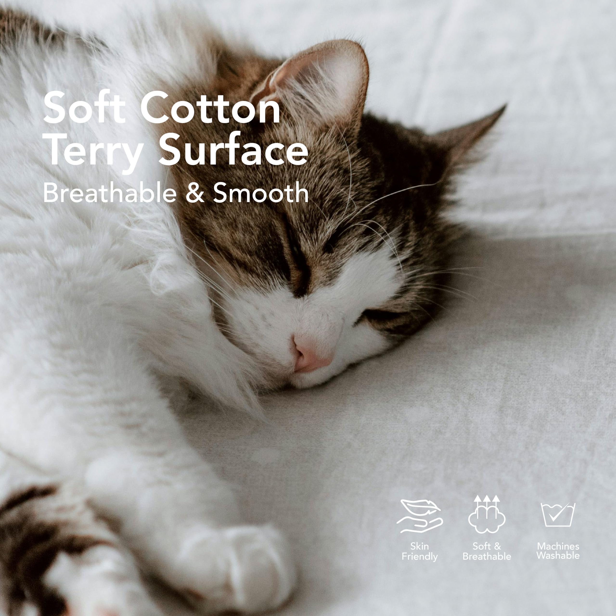 Epitex Waterproof Mattress Protector King Size, Ultra Soft Breathable Mattress Cover with Deep Pocket for 8-16 Inches Bed, Cooling and Machine Wash, White