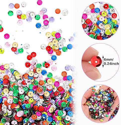 Miniatura 2 de Prasacco 38000 lentejuelas para manualidades 0236in lentejuelas redondas para costura boda Navidad manualidades 529oz