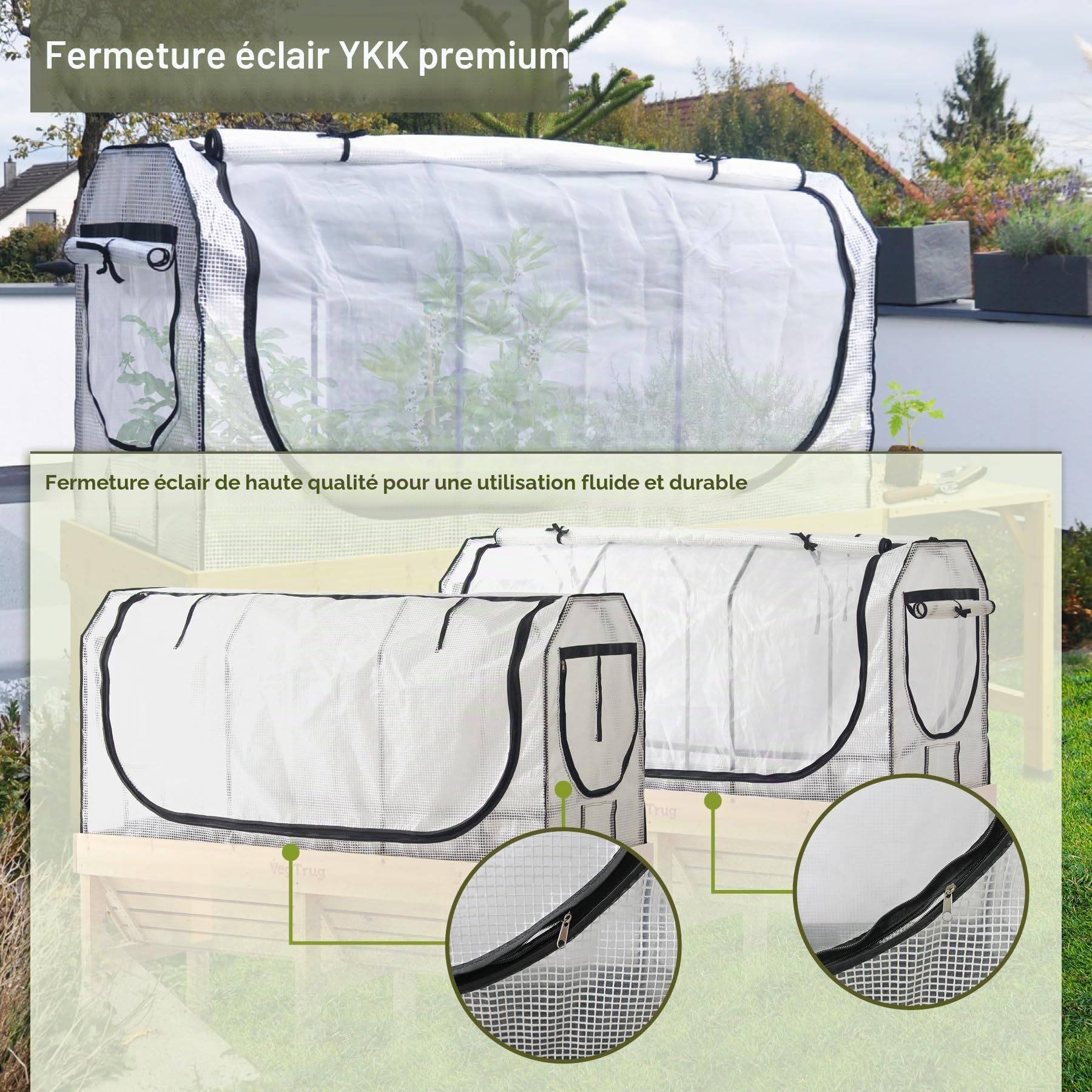 VegTrug Medium Greenhouse Frame & Multi Cover Set, White