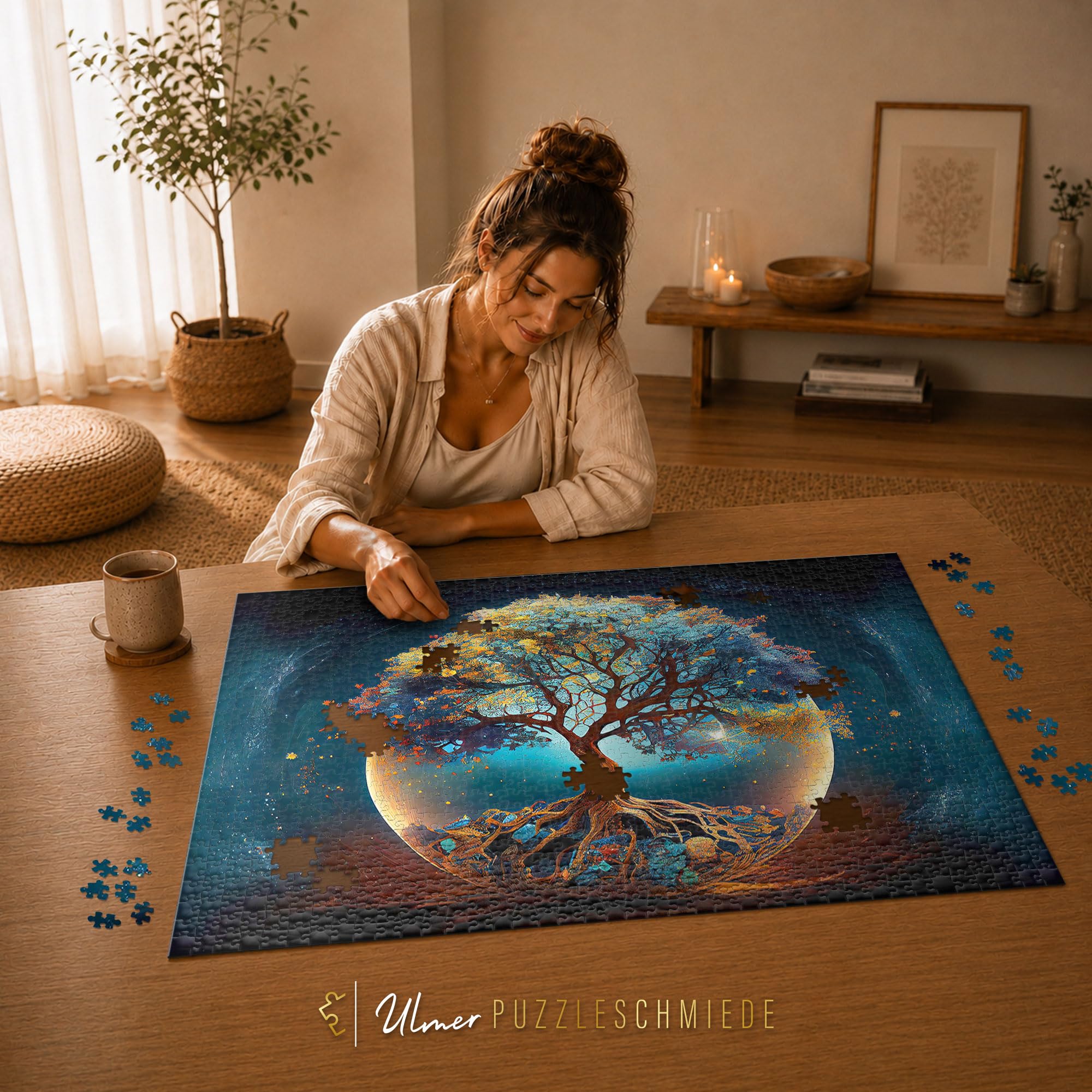 Ulmer Puzzleschmiede - Puzzle 2000 pièces « Arbre de vie mythique » - Motif de puzzle spirituel avec l’arbre de vie comme symbole de force, santé et immortalité