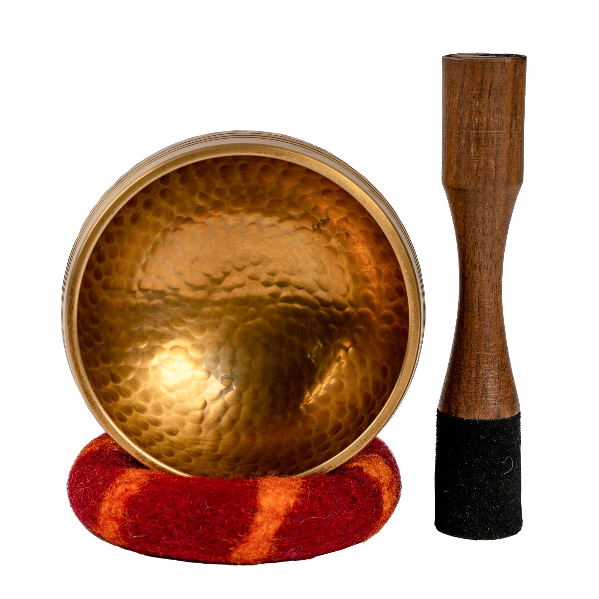 Tipitaka Tibetan Singing Bowl Set - Yoga and Meditation Sound Healing -for Stress Relief and Mindful Living -100% Hand-hammered in Nepal Sound Bowl for Meditation (Bronze 4 inch)