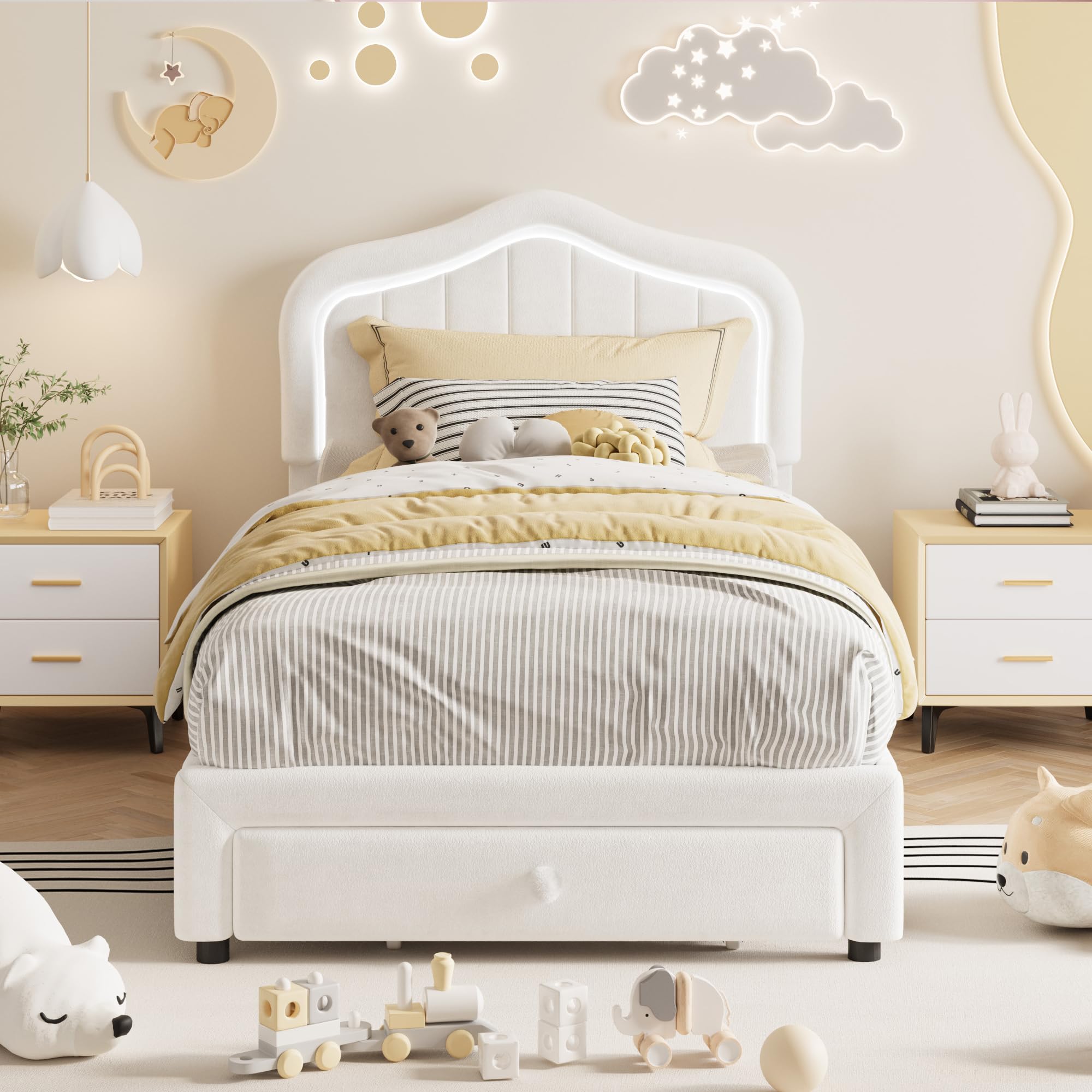 GarveeHome Twin Upholstered Bed