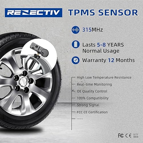 Miniatura 10 de RENECTIV TPMS Sensor de repuesto para Subaru Crosstrek Forester Impreza Legacy Outback Tribeca,315MHz Sistema de monitoreo de presión de neumáticos