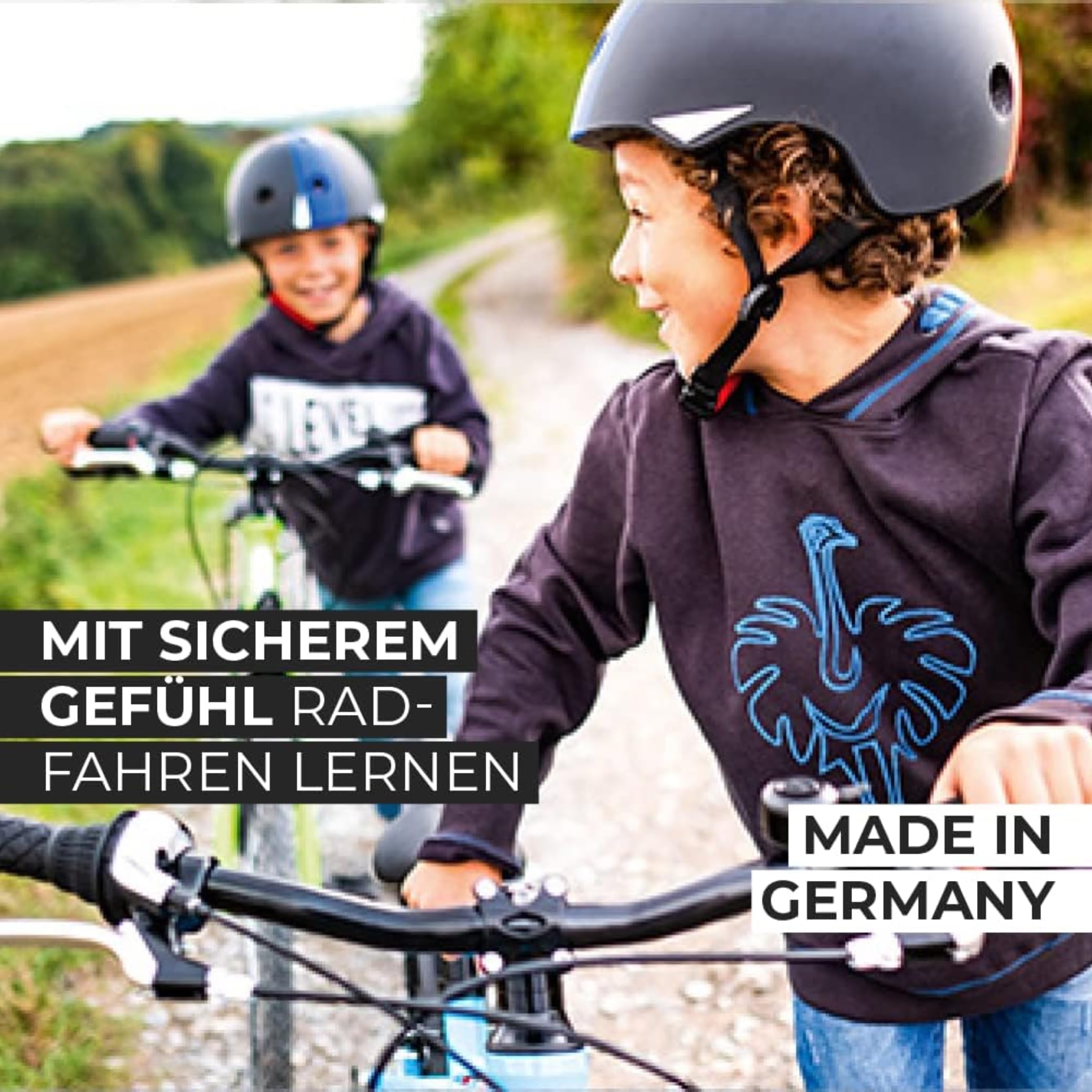 Set Puky Kinder Helm PH 8 PRO grün & Tuch Blaubaer | Fahrradhelm Maximaler Schutz & Belüftung | Leichtgewicht | Sichtbarkeit durch Licht-Modul | Ideal für Sicherheit und Komfort auf dem Fahrrad