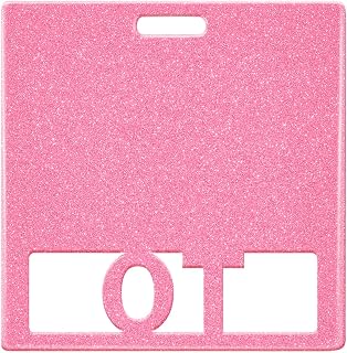 Plifal OT Badge Buddy Card Holder - Pink Occupational Therapist Accessories Glitter Horizontal Double Sided ID Name Tag for Hospital Medical Staff Work
