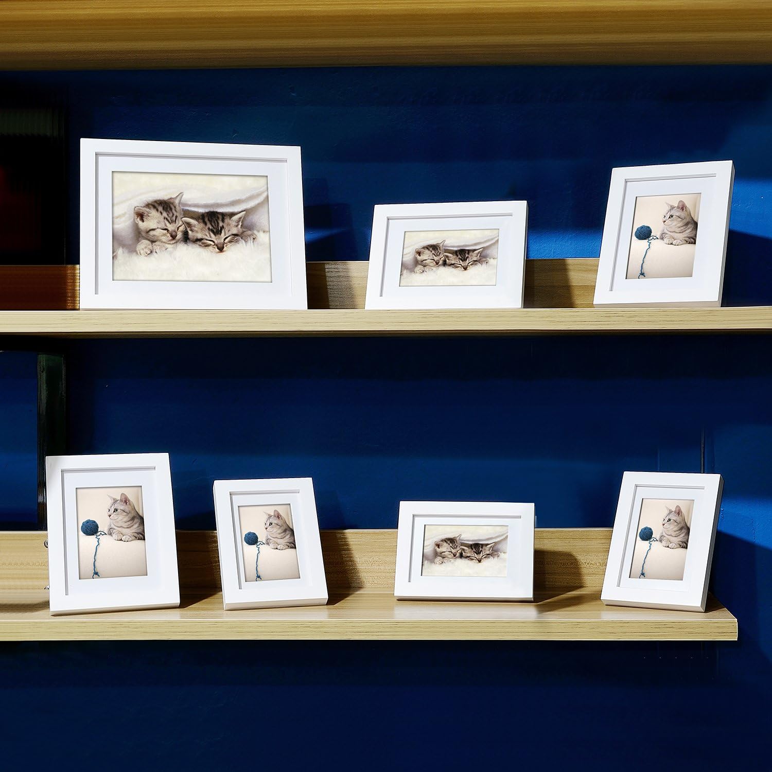 INNOCHEER Picture Frame Set of 7: Solid Wood, Three 4x6 Inches - Three 5x7 Inches - One 8x10 Inches
