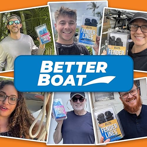 Miniatura 6 de Líneas para guardabarros de barco, cuerda de nailon trenzado doble de 38 pulgadas, 6 pies con bucle, paquete de 2, azul real, para boya, amarre de