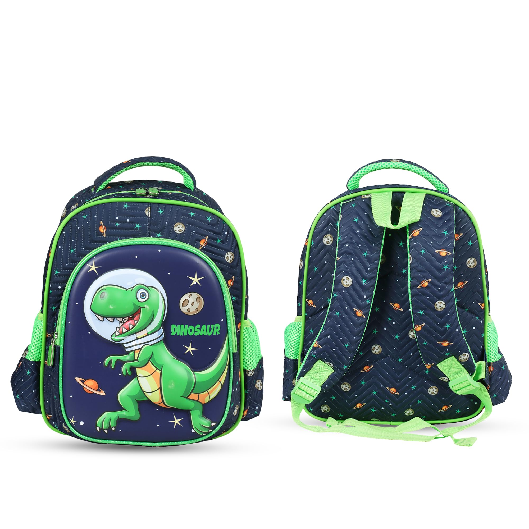 snug-on Dino Printed Boy Kids School Bag for Preschool, Kindergarten Pre-k | Unique Children's Luggage/Carry-on - Blue / 12 Inch | Adjustable Straps - 1 Main Compartment | Zipper Lock - 3-5 Years Kids-picture-26