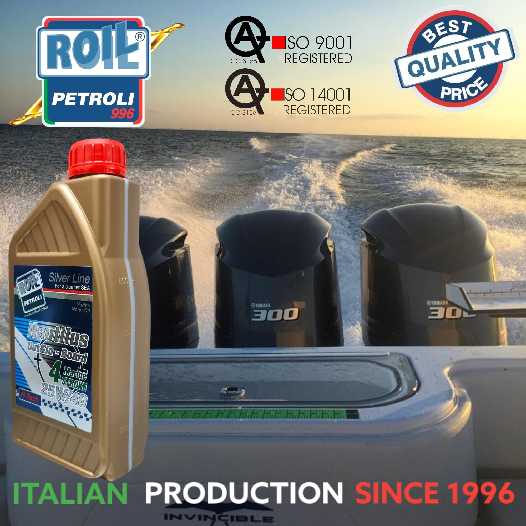 Roil Nautilus 25W/40 4 Stroke Marine Oil 1L NMMA FC-W API SL VDS-3