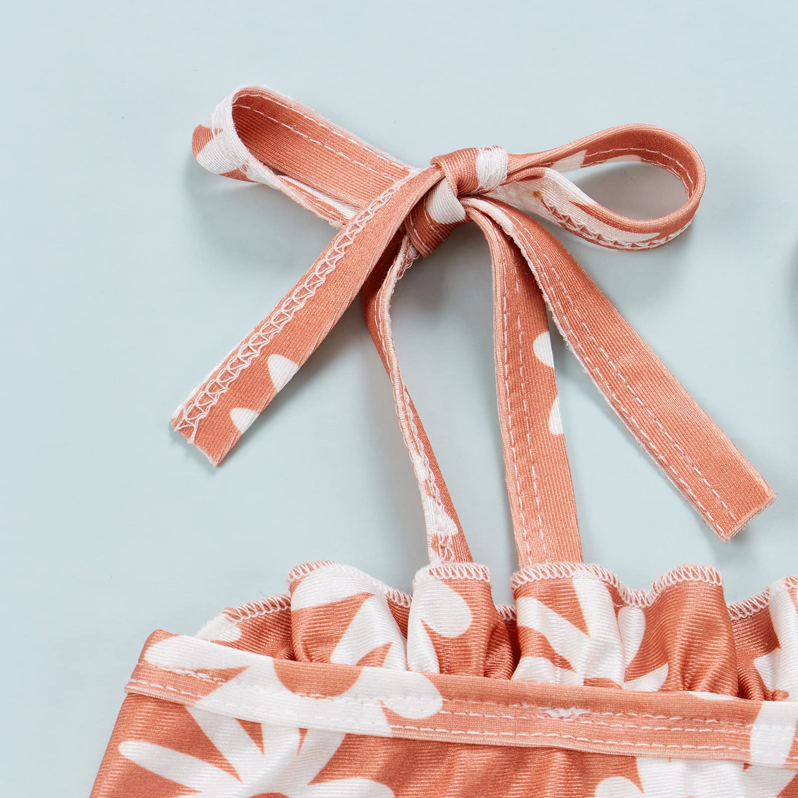 Toddler Baby Girls Swimsuit Two-Piece Bathing Suit Floral Swimwear Bikini Beachwear Tankini Set (Pink, 2-3 Year)