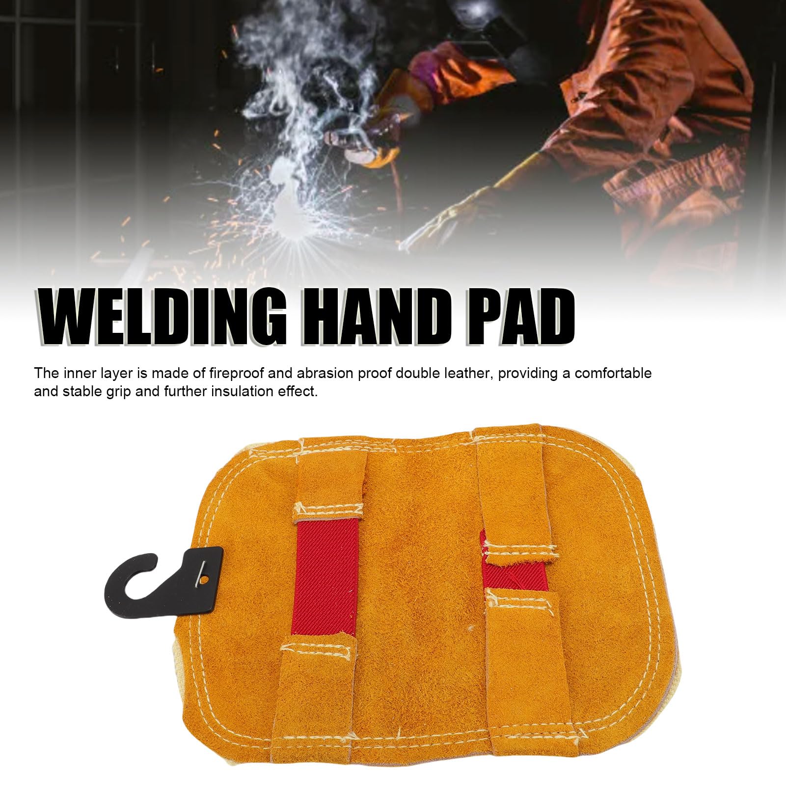 Hand-Hitzeschild, Schweißhandpolster mit aluminisierter Rückseite als Hitzeschutz, zum Schneiden, Schmelzen und Schweißen