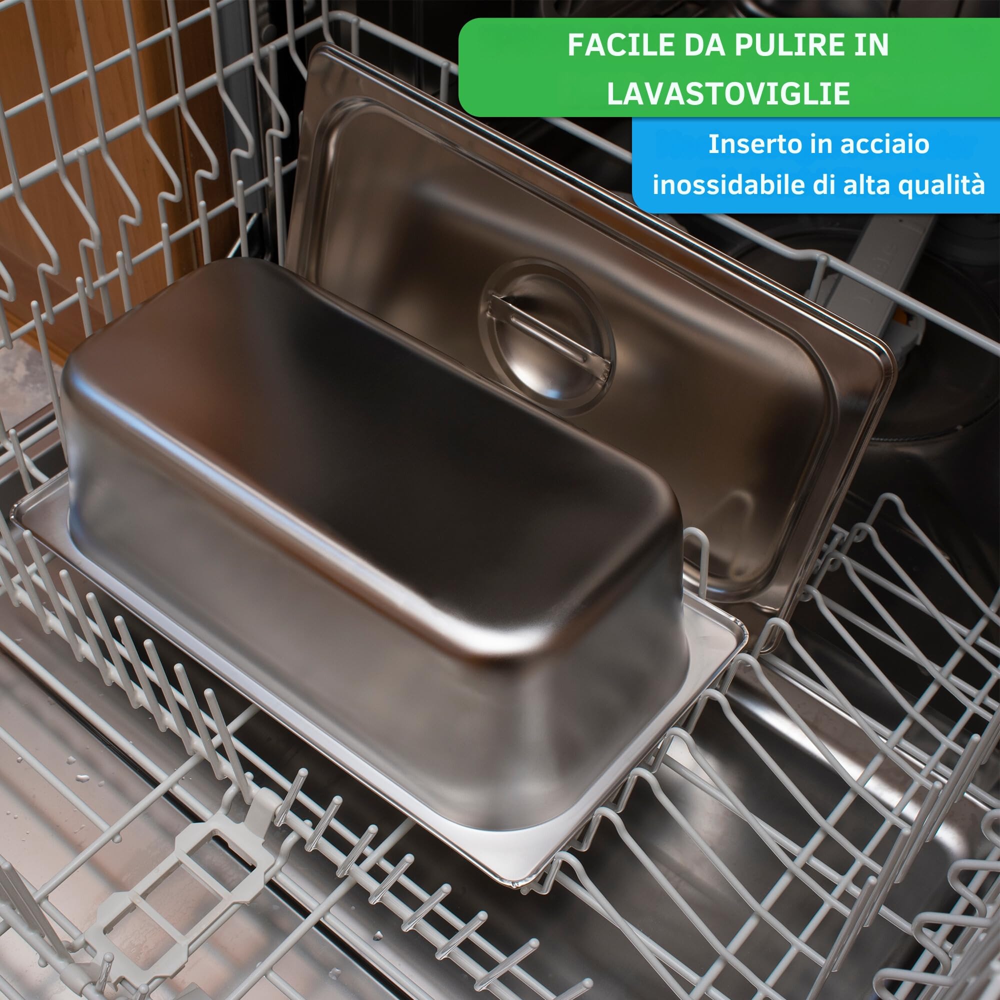 YourCasa pattumiera cucina 4,3L - bidone umido cucina - secchio umido in vero legno con inserto in acciaio inox - pattumiera umido - cestino umido cucina - compost (Bambù)