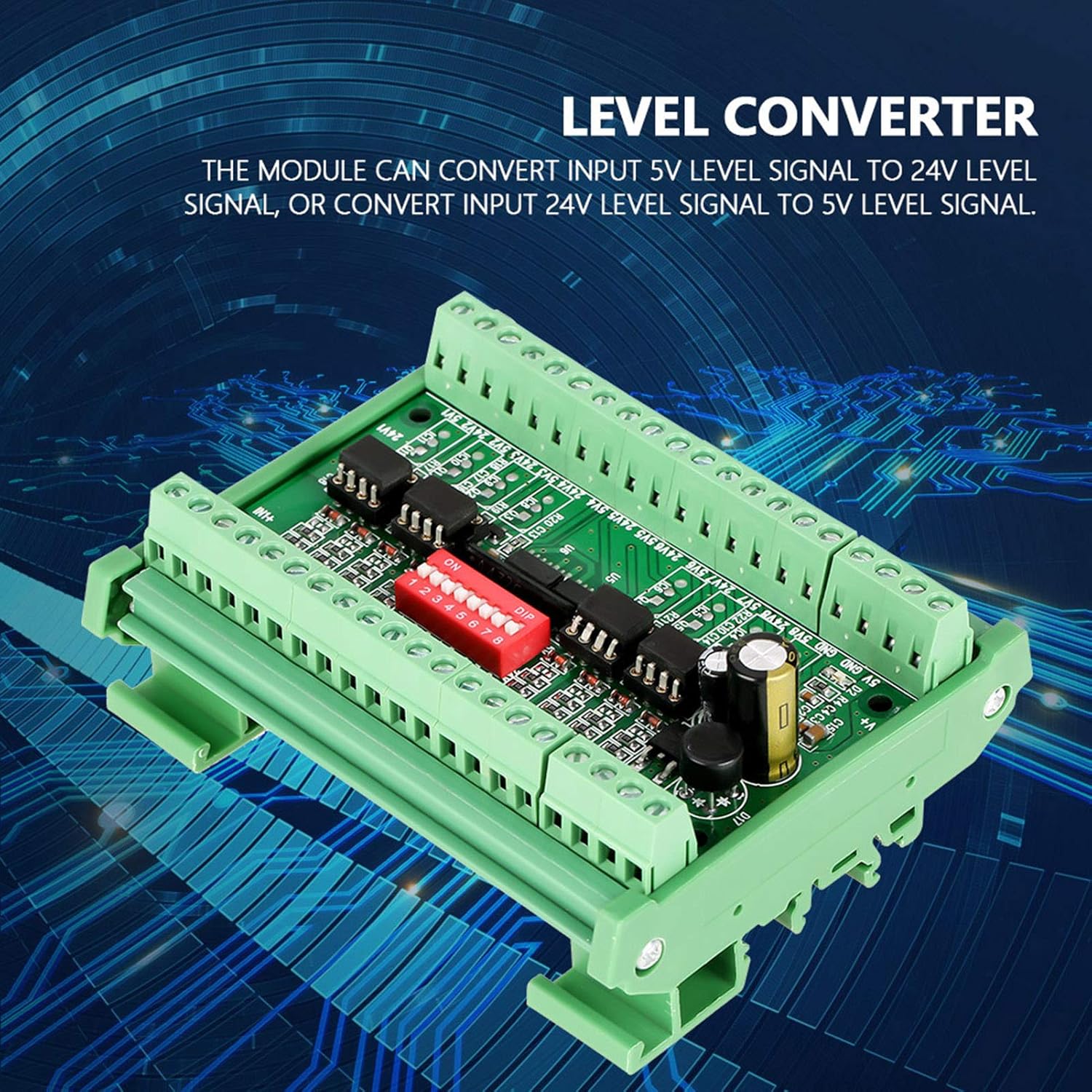 Level Translator 5V/24V, 8 Channel NPN/PNP to NPN Level Conversion Module, Level Conversion Board, Voltage Level Converter Board 10MHZ: Industrial & Scientific