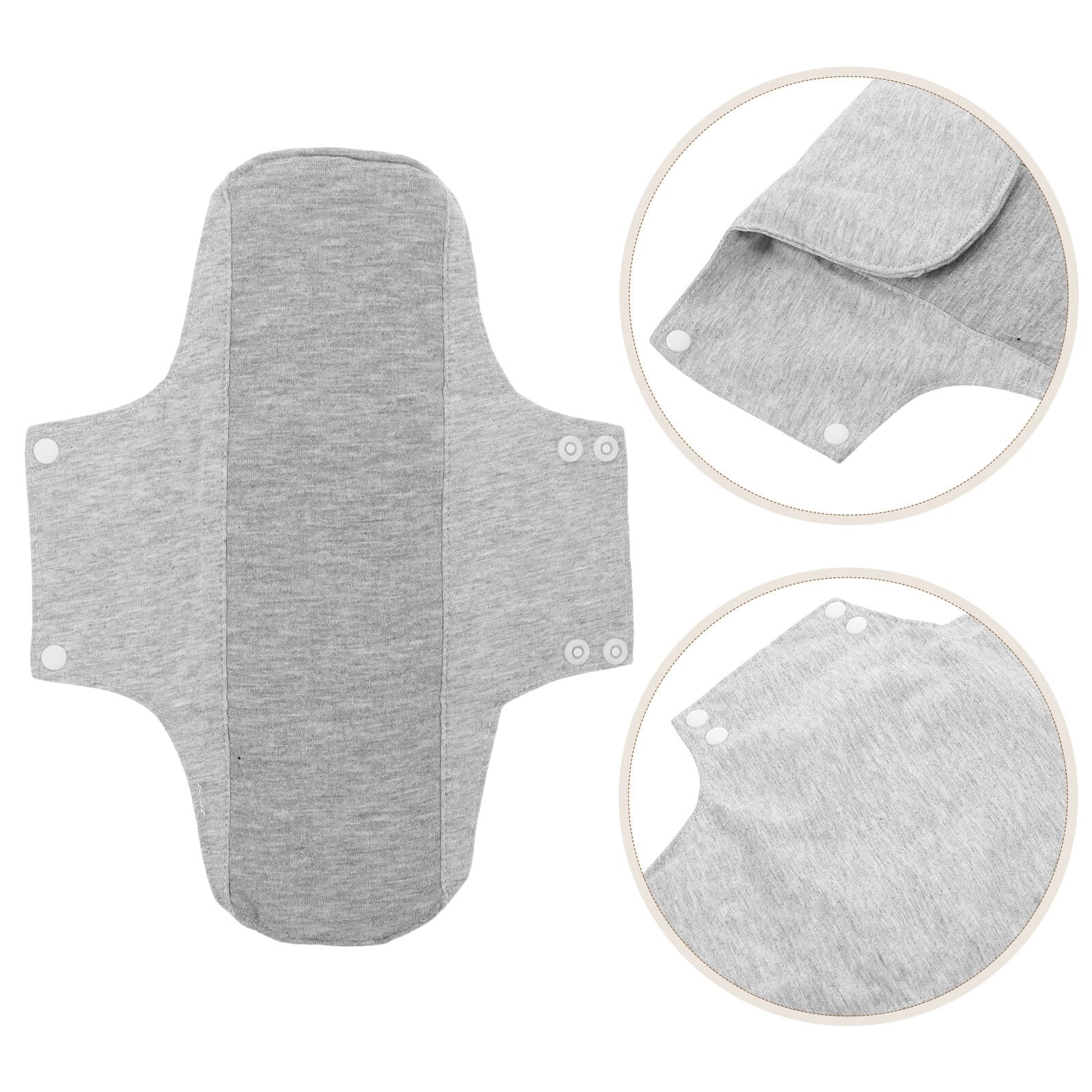 SHOWERORO Compresas Posparto Lavables 2 Unidades 22x28 Cm Absorbentes de Algodón Ultrafinas Gris para Incontinencia Femenina y Cuidado Postnatal, Protección Reutilizable para Uso — view 8