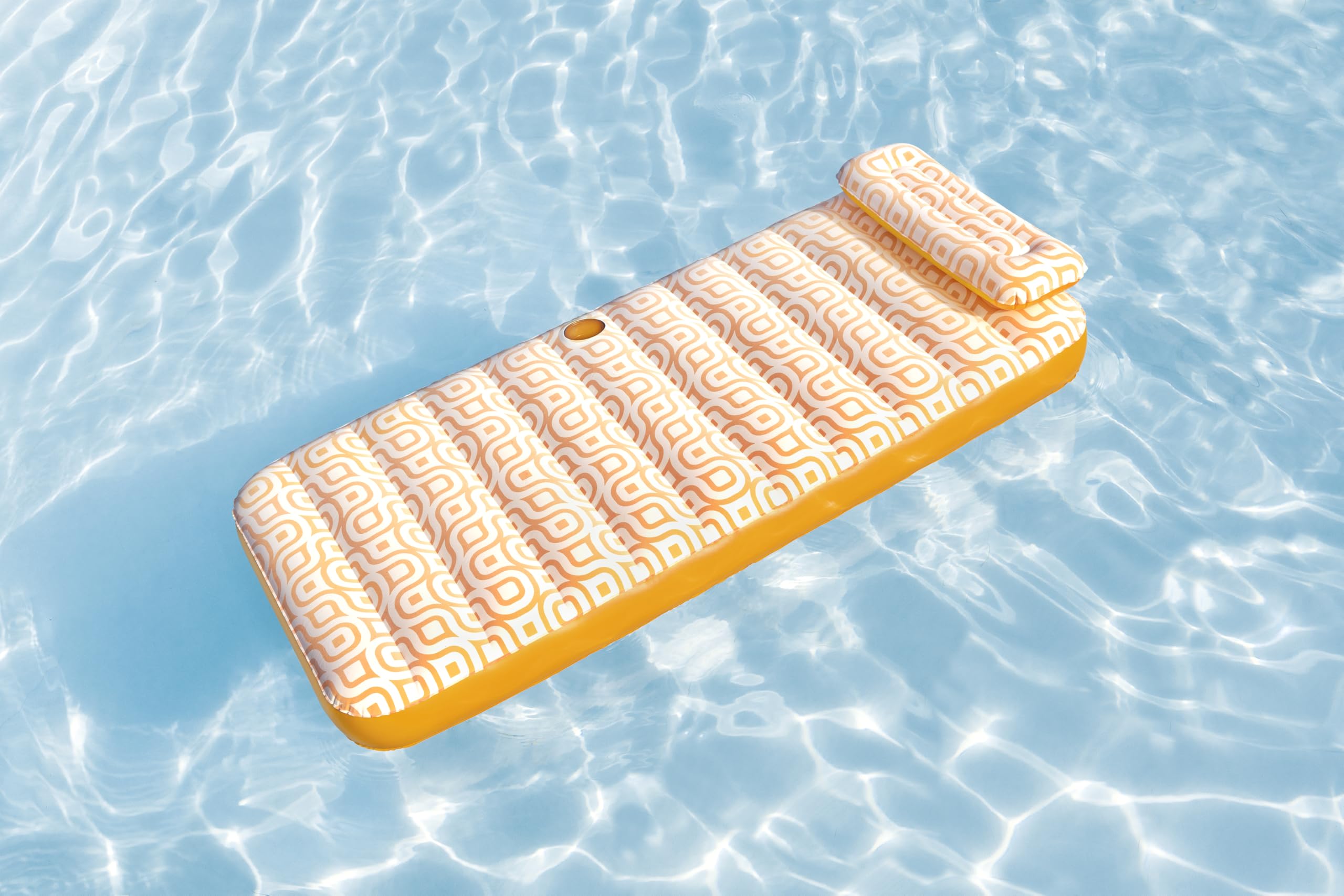 Bestway Luftmatratze mit Samtoberfläche, 169 x 77,5 x 30,5 cm, 1 Person, PVC, 2 Luftkammern, Samtoberfläche, Integrierter Getränkehalter, Sicherheits- und Schnellverschlussventil, Reparaturflicken