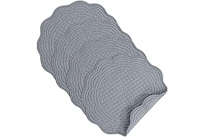 HOMBYS Quilted Circular Placemats for Dining Tables