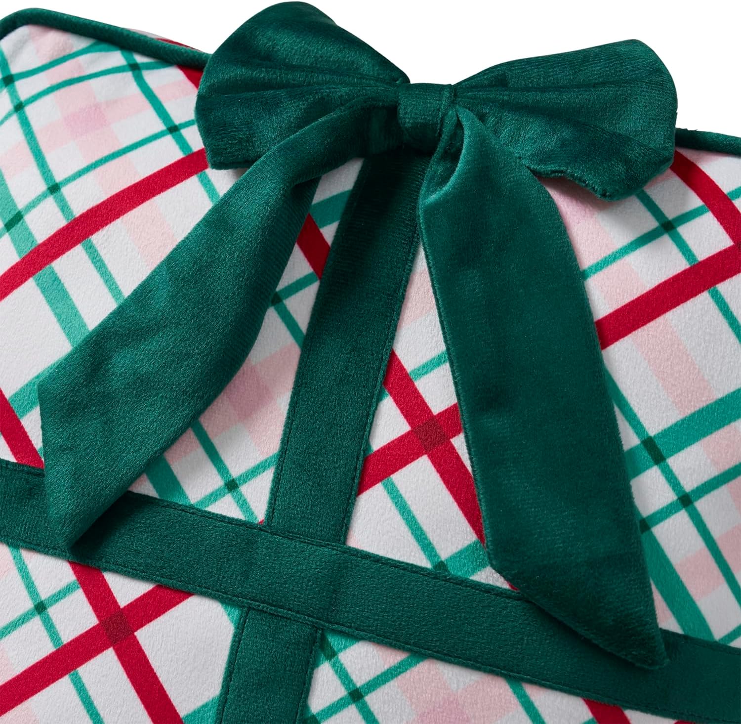 Hallmark - Decorative Throw Pillow for Couch or Bed, Holiday Home Décor, 12.5" x 13", (Gift Plaid, Multi)