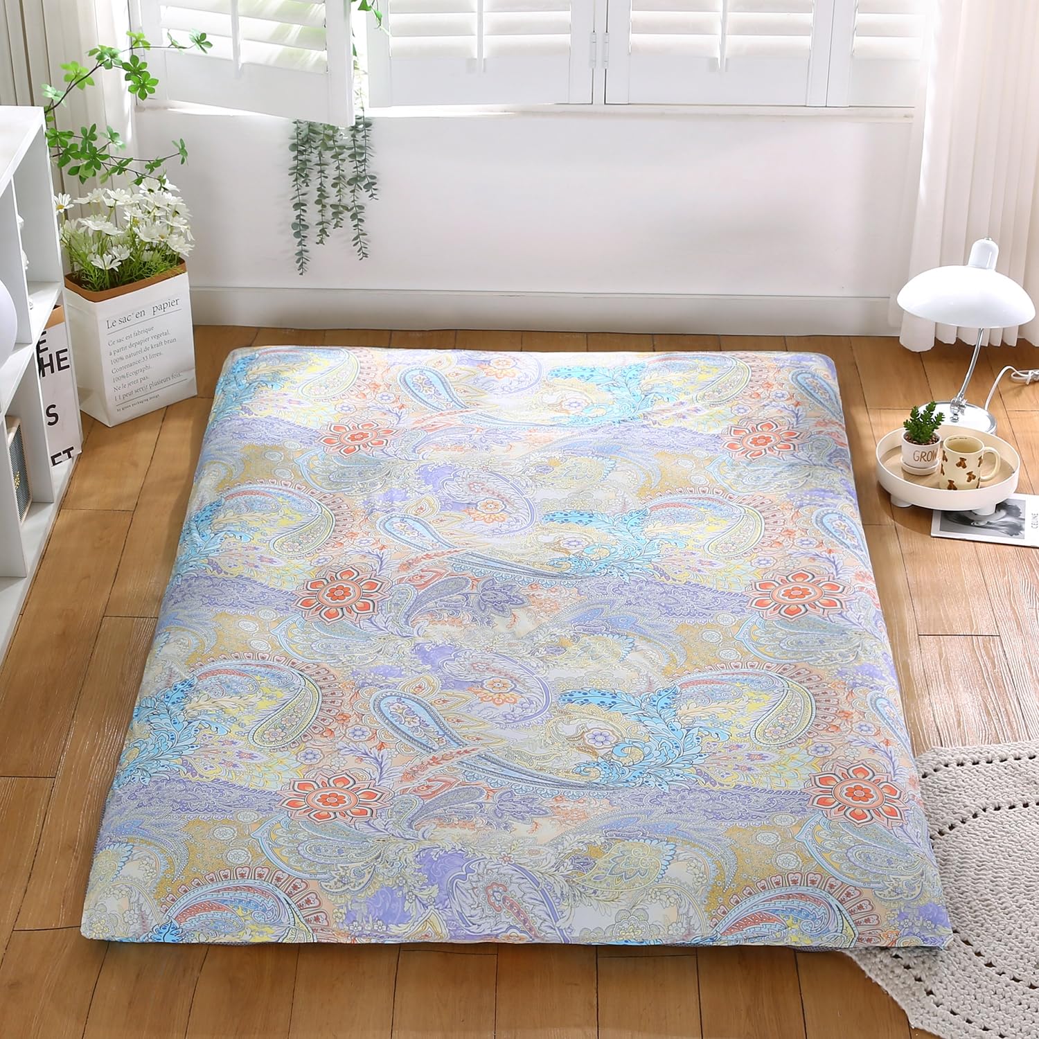 B,120 * 200cm,Fundas De Futón para Colchones De Suelo De Futun De Estilo Japonés, Zapatillas Suaves Y Transpirables con Cremallera, Fundas De Polvo Lavables A Máquina, Sin Encoger