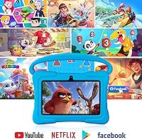 Vista 5 de Tableta para niños de 7 pulgadas, tabletas Android 13 de 32 GB con WiFi, cámara dual, educación, juegos, software para niños preinstalado, tabletas