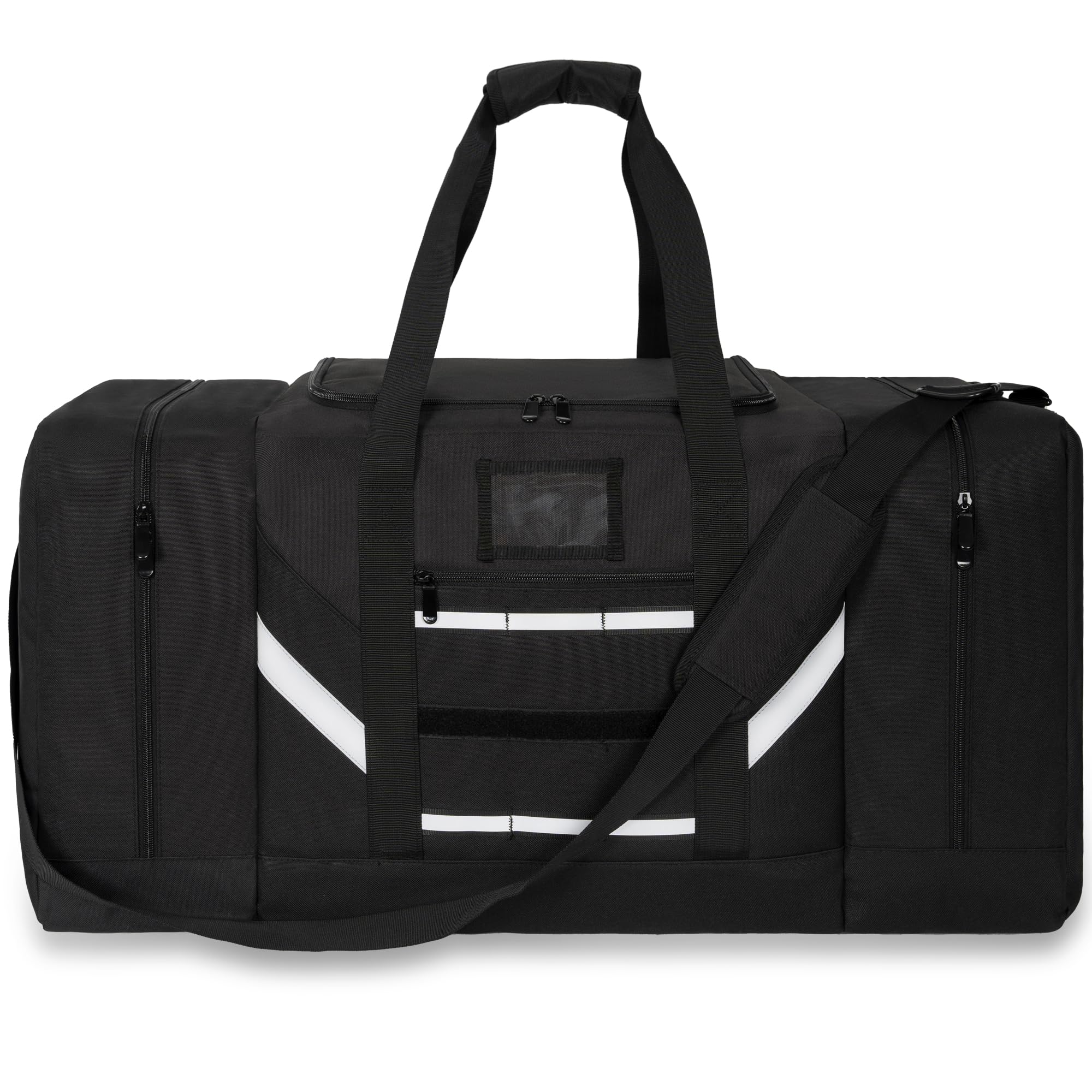 Bolsa de lona para bomberos, bolsa de equipo de bomberos de almacenamiento grande con correa para el hombro, Negro - 2