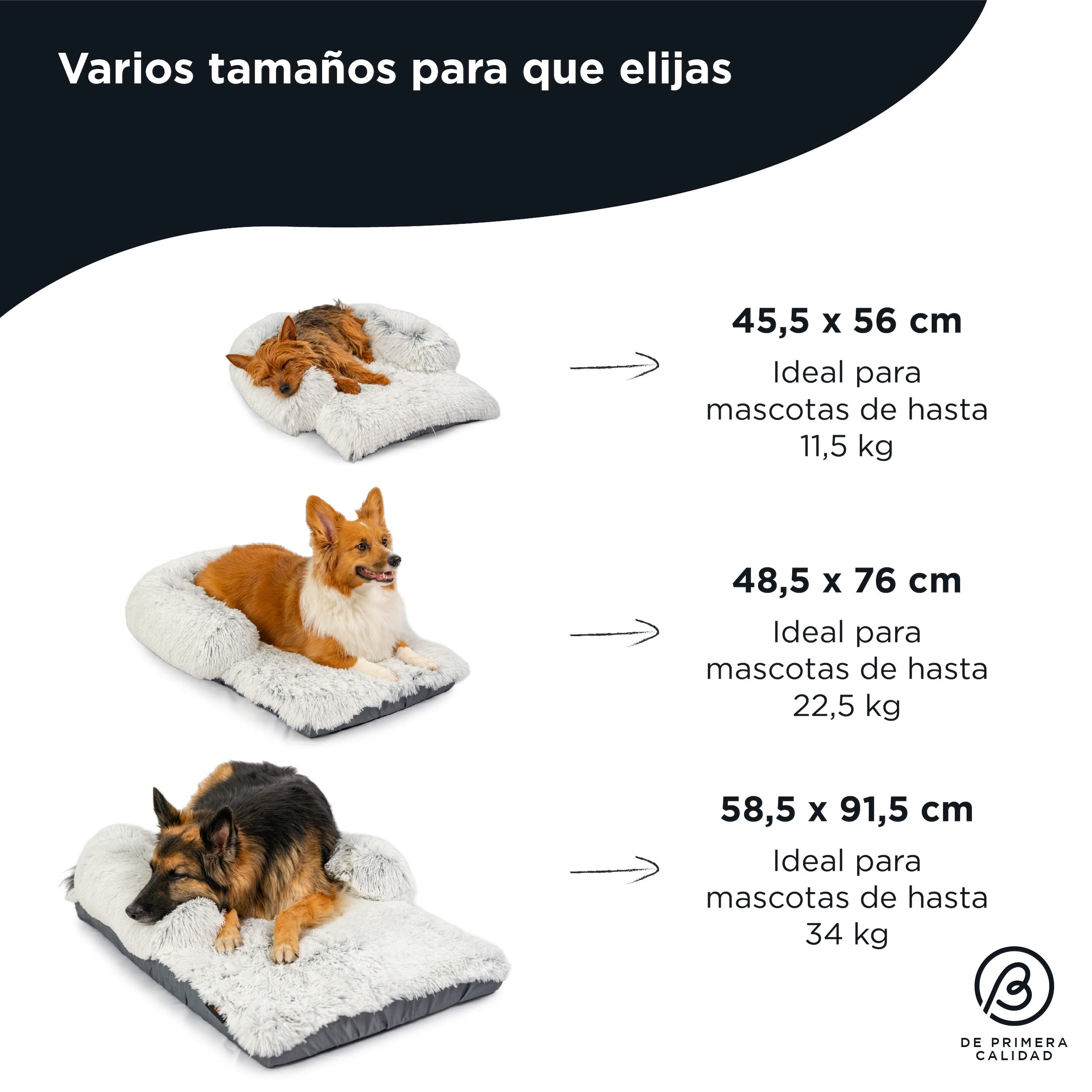 Best Friends by Sheri Bolster Nap Mat - Cama para Perro con cojín - Colchón Lavable con Funda de Quita y pon para jaulas - Color Hielo - 76 x 48 cm