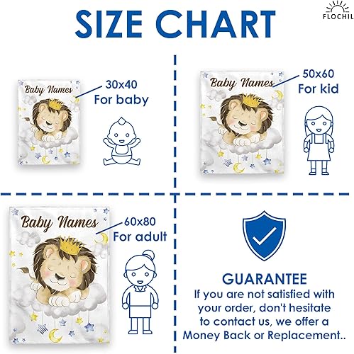 Miniatura 5 de FLOCHIL Mantas de bebé personalizadas, manta de bebé personalizada  Manta de bebé con nombre para niños, el mejor regalo para bebé, forro polar