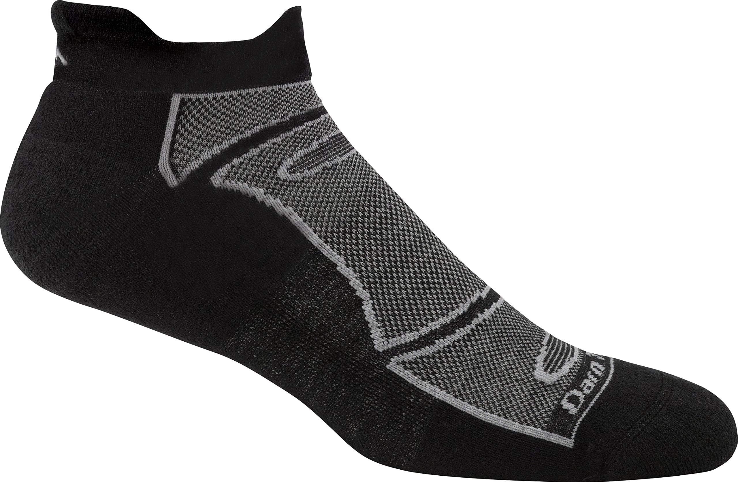 Darn Tough Men's No-Show Light Cushion Athletic Socks, (Style 1722) - 6 Pack, Black - Large