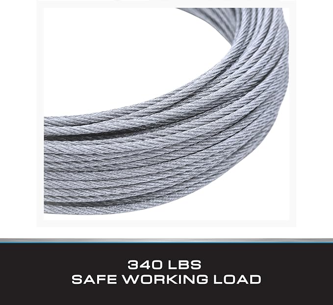 Cable de acero galvanizado 1/8" x 50 ft Tie Down miniatura 3
