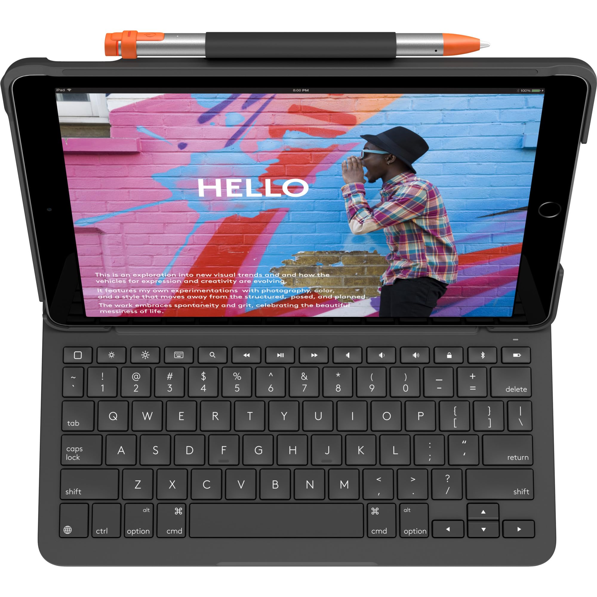 Cuffia Wireless Logitech Slim Folio per iPad 7 8 9 Gen. Tastiera Integrata - Dettaglio