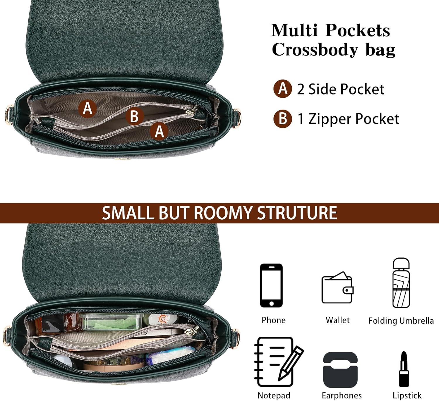 FALAN MULE Small Crossbody Bags for Women PU Leather Purses Trendy Shoulder Handbags - Image 4