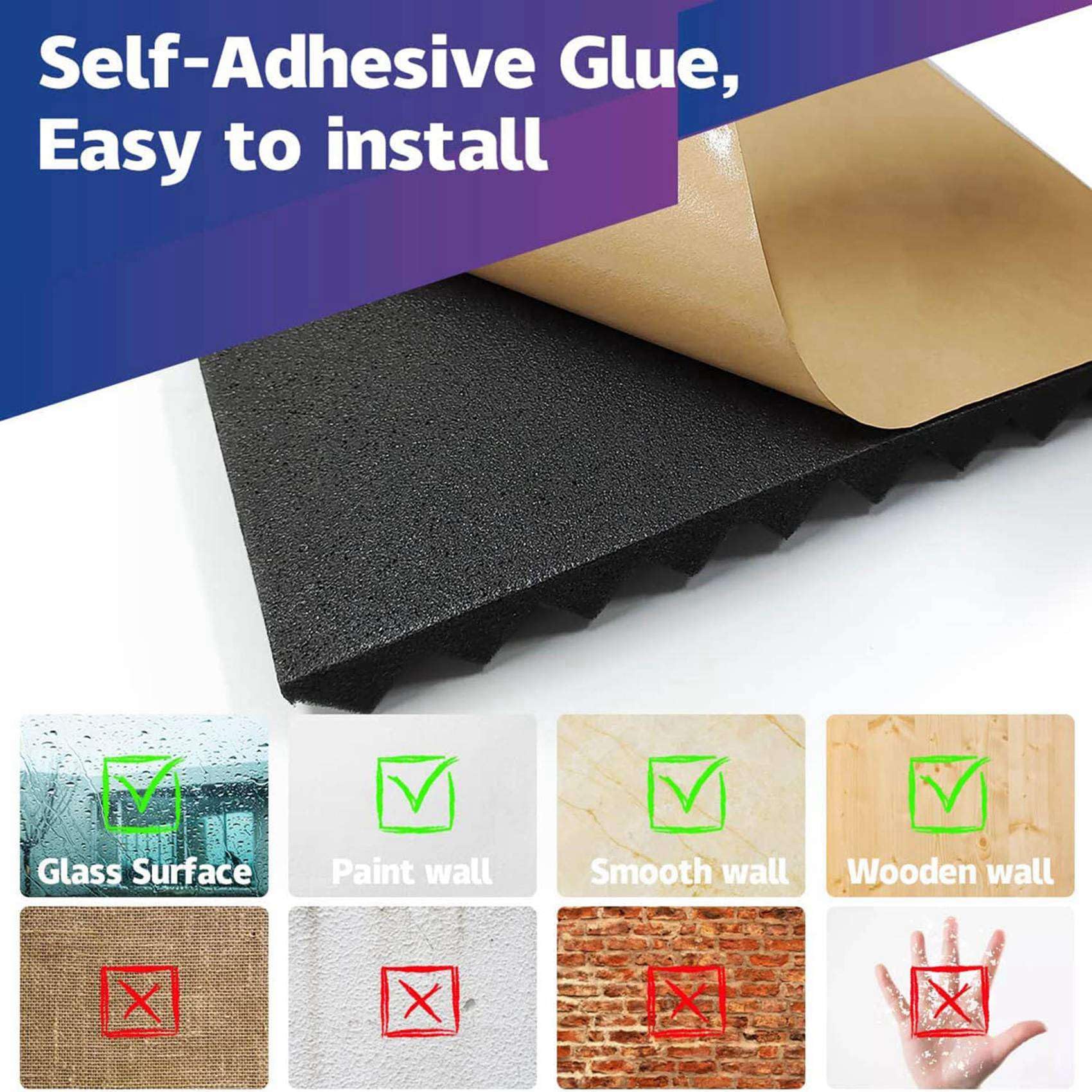 Bloepum 36 Pack Self-Adhesive Acoustic Panels,12x12x1 Inch Sound Proof Foam Panels,Soundproof Wall Panels for Home Studio